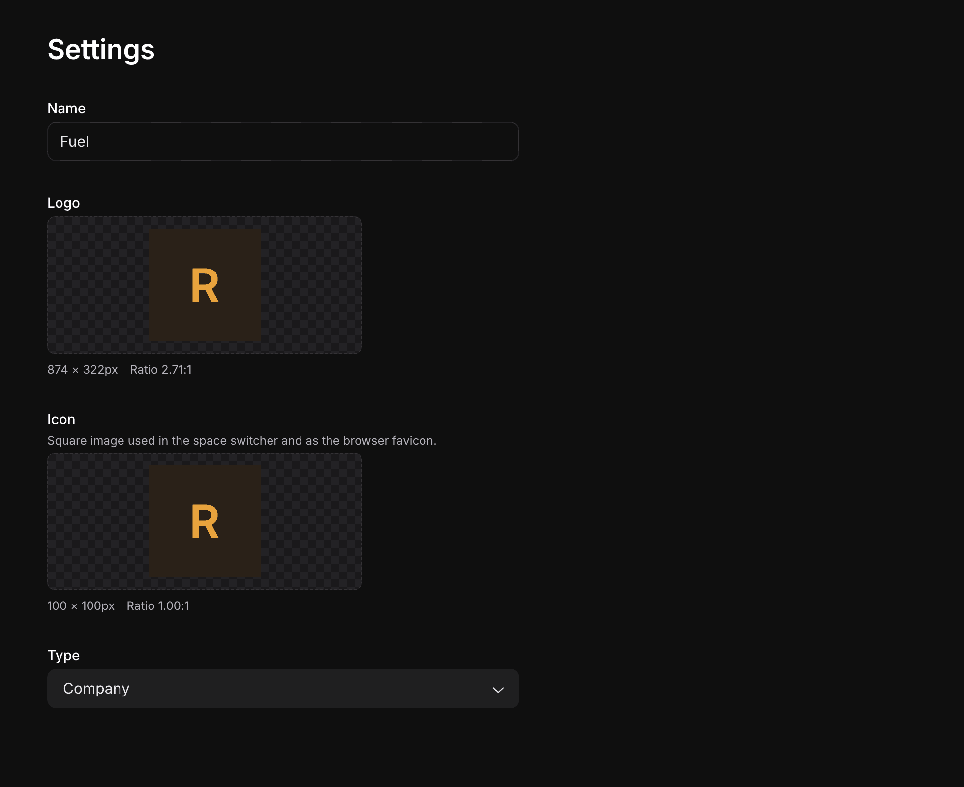 Tenant settings